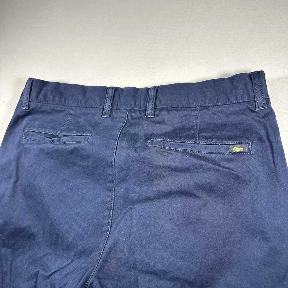 Mens Lacoste Slim Fit Chino Pants Blue‎ Stretch Preppy Golf Designer Soft 33x34